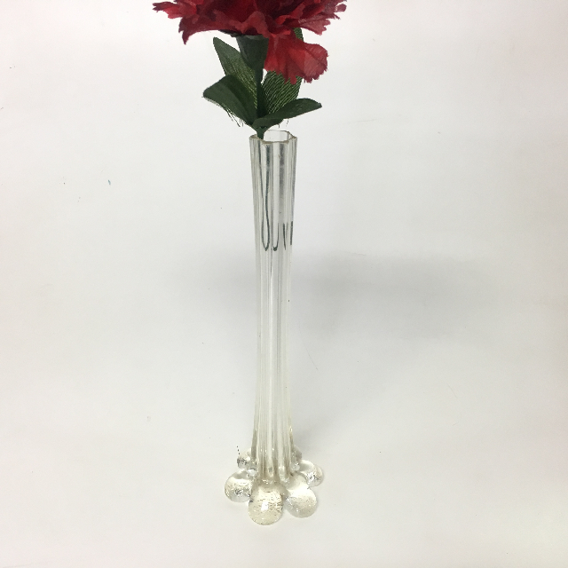 VASE, Cut Glass Bud Vase - Tall